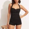 Seafolly Collective Boyleg One Piece - Black 2 Seafolly Collective Boyleg One Piece - Black -Fashion Swimwear Store 10316 942 Black 1