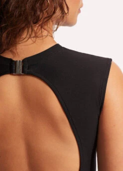 Summer Salt Cap Sleeve One Piece - Black 9 Summer Salt Cap Sleeve One Piece - Black -Fashion Swimwear Store 10710 716 Black 6