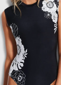 Summer Of Love Cap Sleeve One Piece - Black -Fashion Swimwear Store 10710 928 Black 5