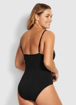 Seafolly Quilted One Piece - Black 7 Seafolly Quilted One Piece - Black -Fashion Swimwear Store 10792 065 Black 3