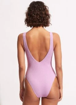 Sea Dive Deep V Neck One Piece -Fashion Swimwear Store 10974 861 Lilac 4