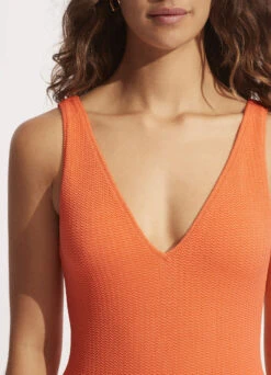 Sea Dive Deep V Neck One Piece - Mandarin -Fashion Swimwear Store 10974 861 Mandarin 6
