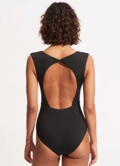 Seafolly Collective V Neck One Piece -Fashion Swimwear Store 11003 942 Black 5
