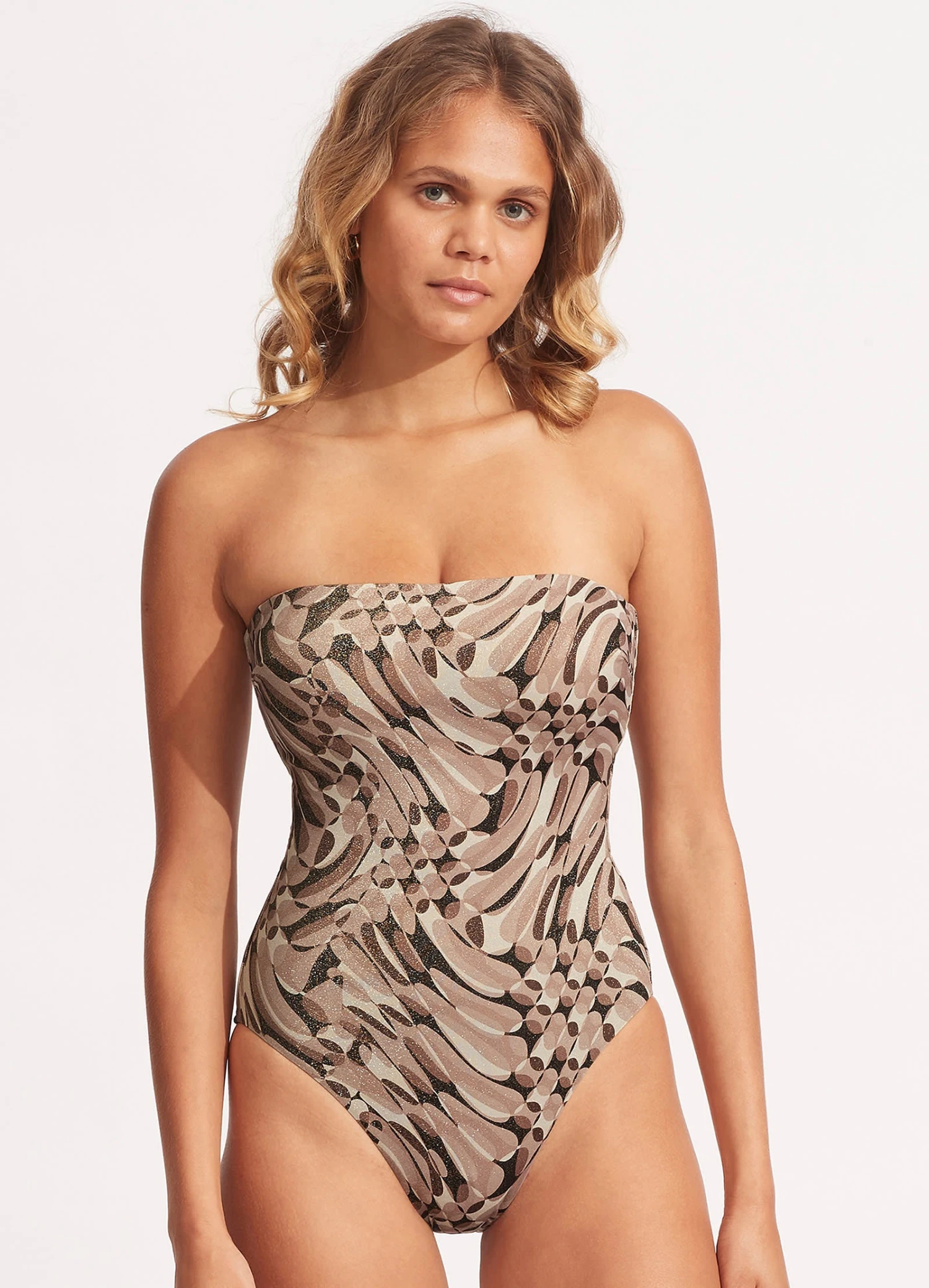 Poolside DD Bandeau One Piece - Sepia 4 Poolside DD Bandeau One Piece - Sepia - Image 2