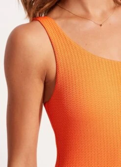 Sea Dive One Shoulder One Piece - Spicy Orange -Fashion Swimwear Store 11014 861 SpicyOrang 6