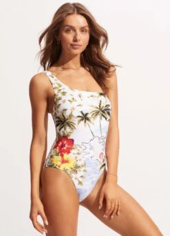 Coast To Coast One Shoulder One Piece - Powder Blue 12 Coast To Coast One Shoulder One Piece - Powder Blue -Fashion Swimwear Store 11014 913 PowderBlue 4