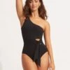 Seafolly Collective Tie Waist One Piece -Fashion Swimwear Store 11027 942 Black 7