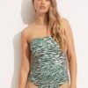 Wild At Heart DD Bandeau One Piece - Evergreen -Fashion Swimwear Store 11030DD988 Evergreen 1