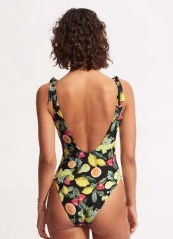 Lemoncello V Neck One Piece - Black 11 Lemoncello V Neck One Piece - Black -Fashion Swimwear Store 11041 945 Black 4