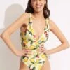 Lemoncello V Neck One Piece - Lemoncello 2 Lemoncello V Neck One Piece - Lemoncello -Fashion Swimwear Store 11041 945 Lemoncello 1