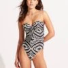 Zanzibar Twist Tie Front One Piece - Black
