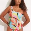 Tropfest Reversible One Shoulder One Piece - Aquamarine
