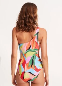 Tropfest Reversible One Shoulder One Piece - Aquamarine -Fashion Swimwear Store 11070 978 Aquamarine 7