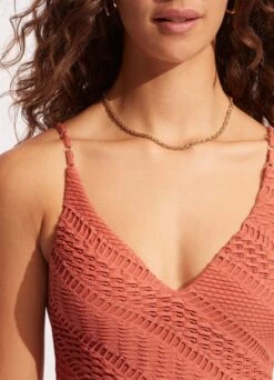 Marrakesh V Neck One Piece - Cinnamon -Fashion Swimwear Store 11071 911 Cinnamon 6