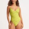 Marrakesh V Neck One Piece - Wild Lime