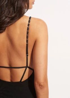 Second Wave V Neck One Piece - Black 12 Second Wave V Neck One Piece - Black -Fashion Swimwear Store 11071 968 Black 5