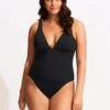 Seafolly Collective V Neck One Piece -Fashion Swimwear Store 11088 942 Black 2