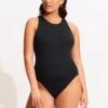 Seafolly Collective High Neck One Piece - Black 1 Seafolly Collective High Neck One Piece - Black -Fashion Swimwear Store 11089 942 Black 2