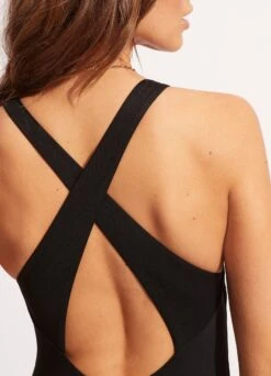 Seafolly Collective High Neck One Piece - Black -Fashion Swimwear Store 11089 942 Black 6