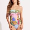 On Vacation Bandeau One Piece - Azure -Fashion Swimwear Store 11099 022 Azure 3