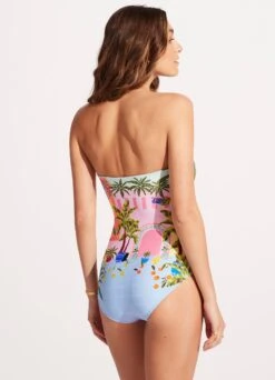On Vacation Bandeau One Piece - Azure -Fashion Swimwear Store 11099 022 Azure 5