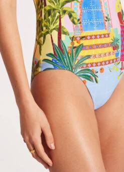 On Vacation Bandeau One Piece - Azure -Fashion Swimwear Store 11099 022 Azure 6