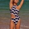 Modern Take Cut-Out One Piece - Black 1 Modern Take Cut-Out One Piece - Black -Fashion Swimwear Store 11108 021 Black 1