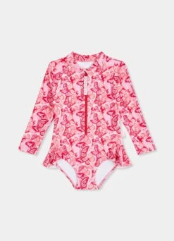 Poolside Girls Fluted Leg Paddlesuit - Butterfly