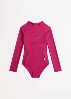Summer Essential Girls Panelled Paddlesuit - Deep Pink