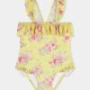 Paradise Garden Girls Ruffle Bandeau One Piece - Floral 2 Paradise Garden Girls Ruffle Bandeau One Piece - Floral -Fashion Swimwear Store 15731T 271 Floral 1