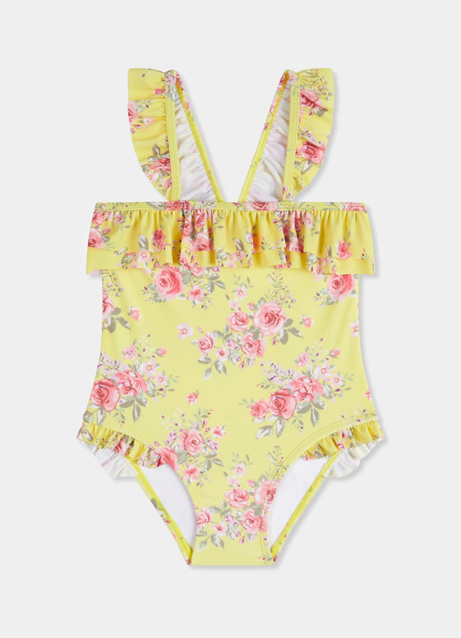 Paradise Garden Girls Ruffle Bandeau One Piece - Floral 3 Paradise Garden Girls Ruffle Bandeau One Piece - Floral