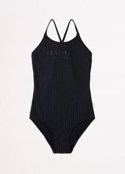 Girls Summer Essential Crossover Strap One Piece- Black -Fashion Swimwear Store 15736 Black 2