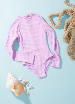 Girls Summer Essential Panelled Paddlesuit- Violet