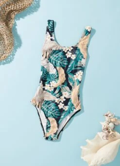 Girls Saint Lucia Crossover Back One Piece- Saint Lucia