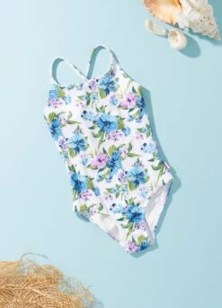 Girls Vanuatu Lattice Back One Piece- Vanuatu