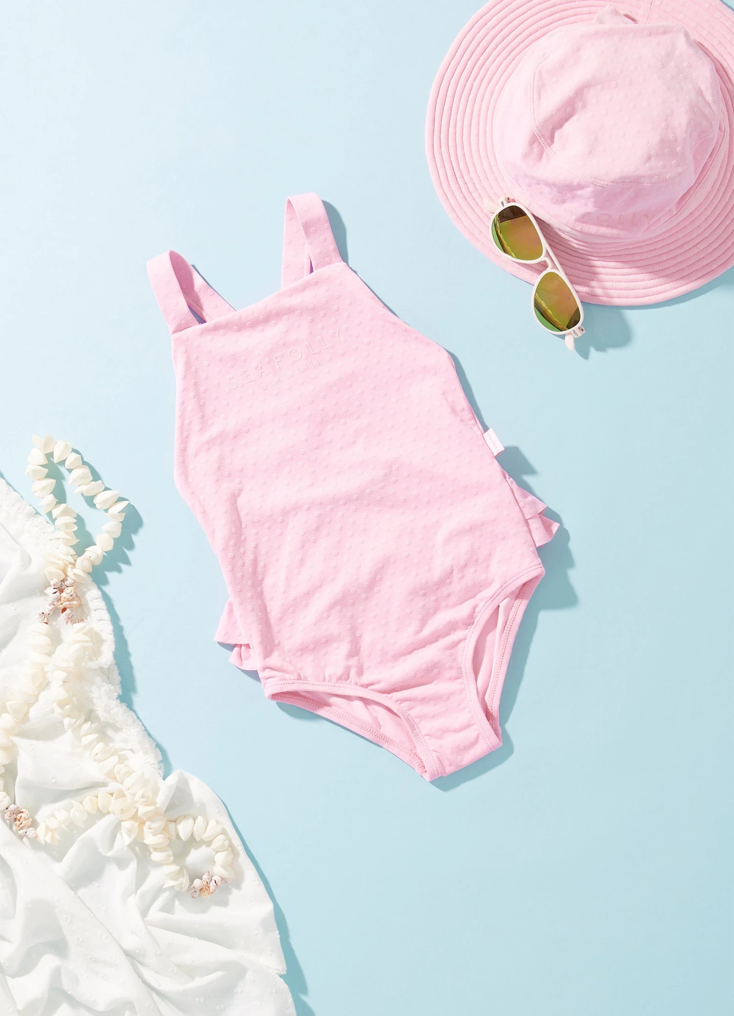 Girls Summer Essential Square Neck One Piece - Sweet Lilac 3 Girls Summer Essential Square Neck One Piece - Sweet Lilac