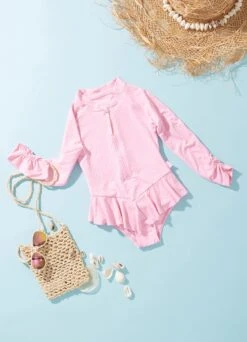 Girls Summer Essential Tie Side Paddlesuit- Sweet Lilac