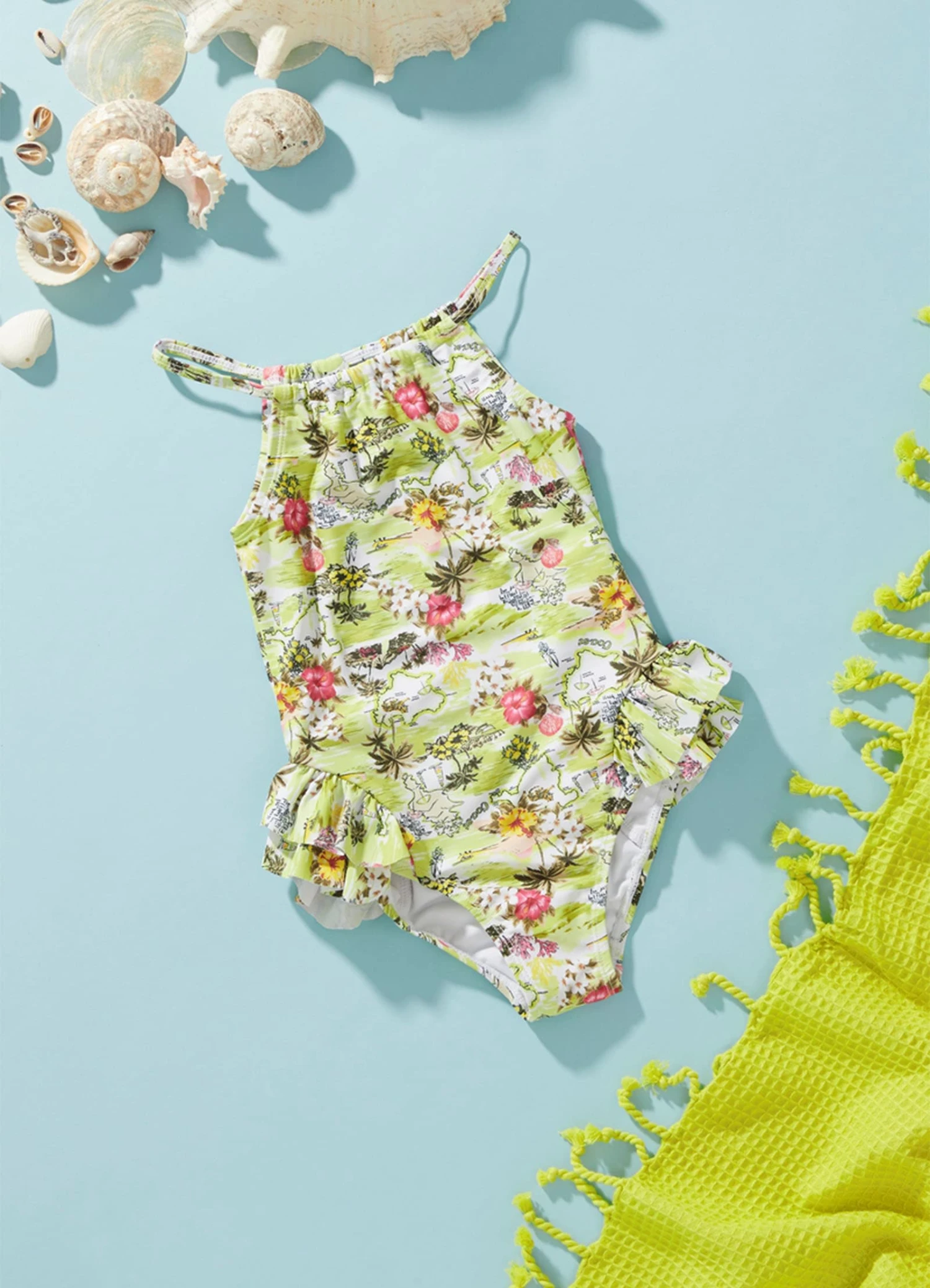 Girls Coast To Coast Halter Neck One- Lime Coast 4 Girls Coast To Coast Halter Neck One- Lime Coast - Image 2