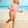 Silk Road Girls Frilled Hip Paddlesuit - Pink -Fashion Swimwear Store 15810T Pink 1