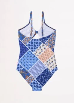 Royal Sapphire Girls Spliced Bow One Piece - Blue 7 Royal Sapphire Girls Spliced Bow One Piece - Blue -Fashion Swimwear Store 15840 Blue 3