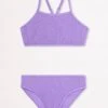 Girls Crossover Back Bikini Set- Lilac