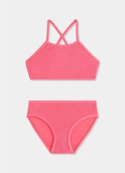 Girls Crossover Back Bikini Set- Watermelon
