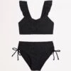 Girls Ruffle Bikini- Black