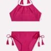 Summer Essential Girls Tasselled Bikini - Deep Pink -Fashion Swimwear Store 27167 258 DeepPink 1