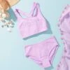 Girls Summer Essential Tie Back Bikini- Violet -Fashion Swimwear Store 27182 Violet 1