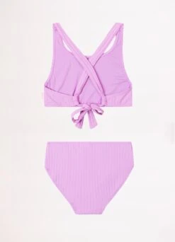 Girls Summer Essential Tie Back Bikini- Violet -Fashion Swimwear Store 27182 Violet 3