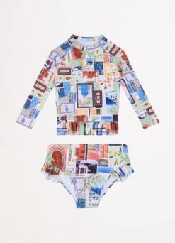 On Vacation Girls Peplum Surf Set - Azure 8 On Vacation Girls Peplum Surf Set - Azure -Fashion Swimwear Store 27231T Azure 1