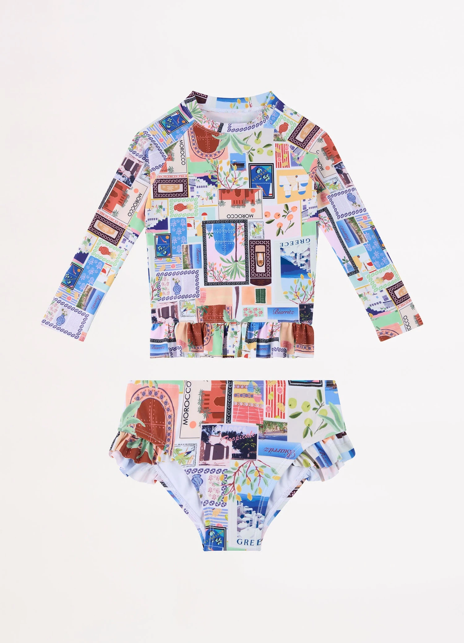 On Vacation Girls Peplum Surf Set - Azure 5 On Vacation Girls Peplum Surf Set - Azure - Image 3