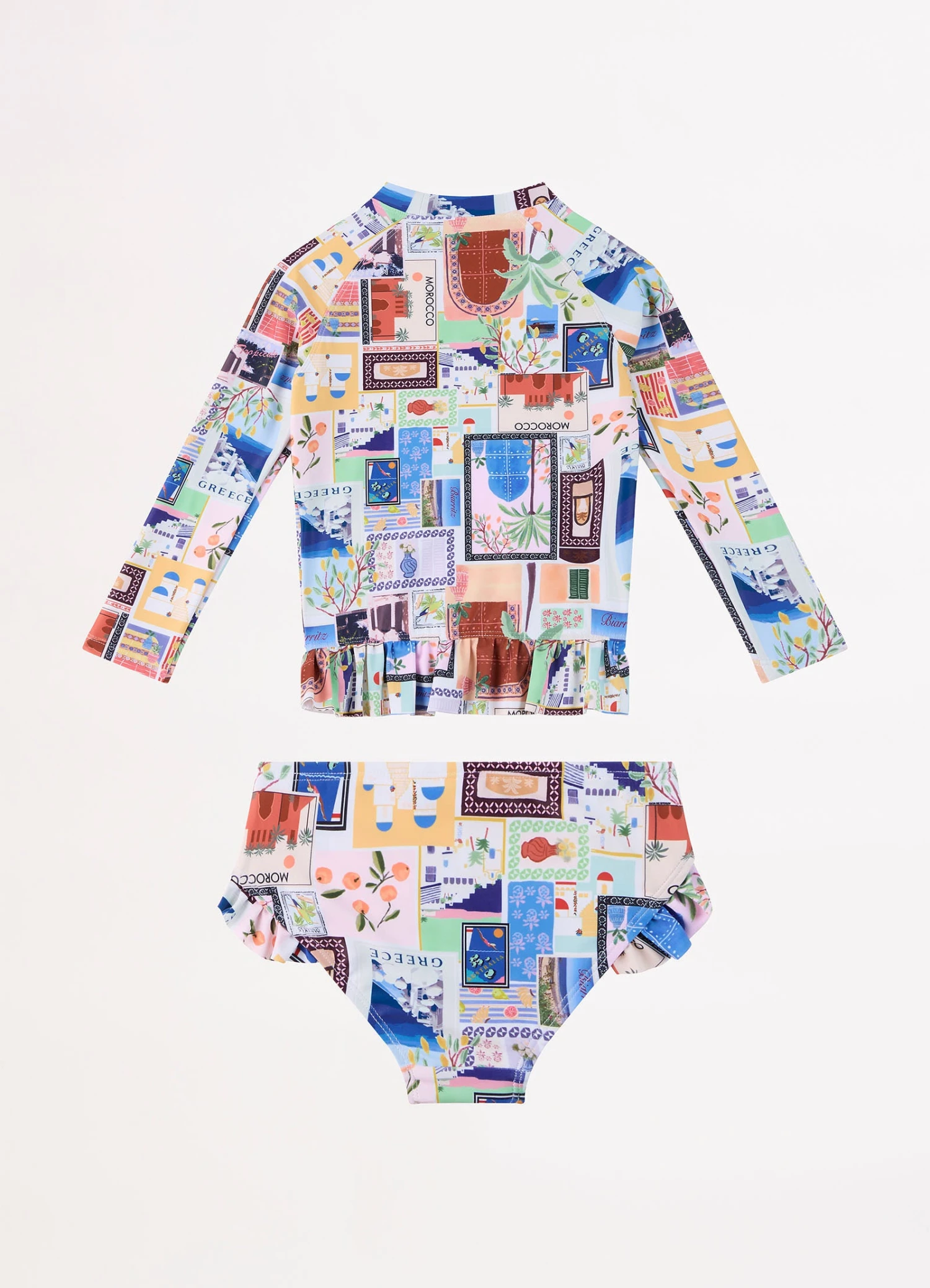 On Vacation Girls Peplum Surf Set - Azure 6 On Vacation Girls Peplum Surf Set - Azure - Image 4