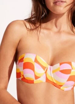 Modern Take Bustier Bikini Top - Mandarin -Fashion Swimwear Store 30059 021 Mandarin 7